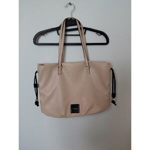 Victoria Secret Shoulder Bag Tote Bag Purse Cinch Top Nude Beige Logo Travel